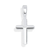 925 Silver CZ Solid Cross Pendant Hip Hop Jewelry Gift