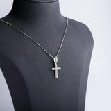 925 Silver CZ Solid Cross Pendant Hip Hop Jewelry Gift