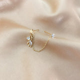 Rhinestone Bear Tassel Earrings Star Clip Statement Jewelry