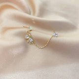 Rhinestone Bear Tassel Earrings Star Clip Statement Jewelry
