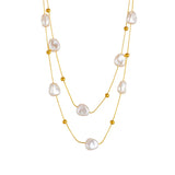 Baroque Pearl Pendant Necklace 18K Plated Choker