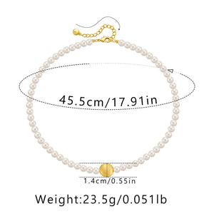 18K Pearl Beads Strand Pendant Choker Necklace