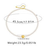 18K Pearl Beads Strand Pendant Choker Necklace