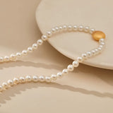 18K Pearl Beads Strand Pendant Choker Necklace