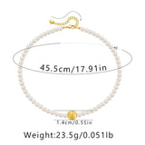 18K Pearl Beads Strand Pendant Choker Necklace