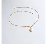 Baroque Pearl Pendant Necklace 14K Plated Chain Choker