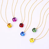 Amethyst Candy Style Pendant Necklace 925 Sterling Silver Plated Fine Jewelry