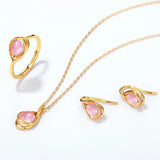925 Silver Rose Quartz Earrings Plated Wedding Jewelry