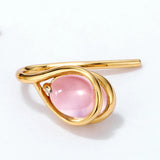 925 Silver Rose Quartz Earrings Plated Wedding Jewelry