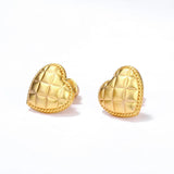 925 Silver Heart Stud Earrings Sand Blast Plated