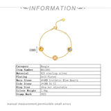 925 Silver Bracelet Candy Style Yellow Zircon Plated Birthday Gift