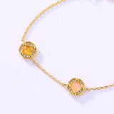 925 Silver Bracelet Candy Style Yellow Zircon Plated Birthday Gift