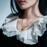 925 Silver Chain Necklace Women Vintage Texture Plated Fine Jewelry