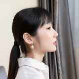 925 Silver Sun Flower Zircon Earrings Wedding Jewelry