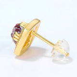 925 Silver Amethyst Diamond Earrings Women Wedding Jewelry