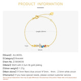 925 Silver Bracelet Women 5*3mm Zirconium Moon Star Jewelry