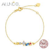 925 Silver Bracelet Women 5*3mm Zirconium Moon Star Jewelry
