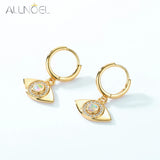 925 Silver Opal Eye Shape Dangle Earrings for Women