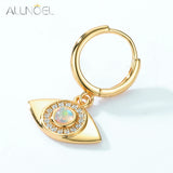 925 Silver Opal Eye Shape Dangle Earrings for Women