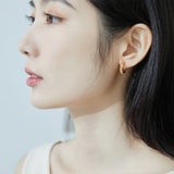925 Silver Hoop Earrings 2 Plated Hollow Small Circle Statement Style