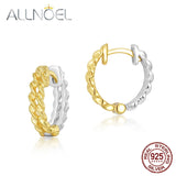 925 Silver Hoop Earrings 2 Plated Hollow Small Circle Statement Style