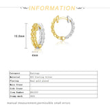 925 Silver Hoop Earrings 2 Plated Hollow Small Circle Statement Style