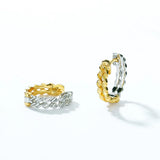 925 Silver Hoop Earrings 2 Plated Hollow Small Circle Statement Style