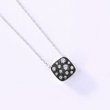 925 Silver Necklace Red Crystal Zircon Honeycomb Pendant Jewelry