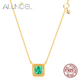 925 Silver Green Nano Zircon Necklace for Women