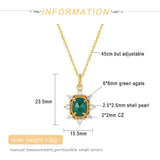925 Silver Necklace Women Turquoise Shell Pearl Pendant