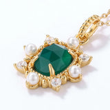 925 Silver Necklace Women Turquoise Shell Pearl Pendant