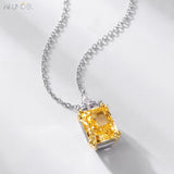 925 Silver Pendant Necklace Yellow Zircon Fine Jewelry Gift