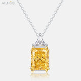 925 Silver Pendant Necklace Yellow Zircon Fine Jewelry Gift