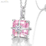 925 Silver Pink Gemstone Pendant Necklace For Women Anniversary Jewelry