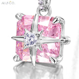 925 Silver Pink Gemstone Pendant Necklace For Women Anniversary Jewelry