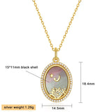 925 Sterling Silver Pendant Necklace Shell Star Moon Desert Scenery