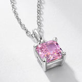 925 Silver Pendant Necklace Pink Gemstone Sweet Lovely Fine Jewelry
