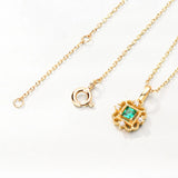 925 Silver Green Zircon Pendant Necklace Women