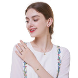 925 Silver Green Zircon Pendant Necklace Women