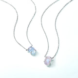 925 Silver Pendant Necklace Moonstone Aquamarine Gems Fine Jewelry