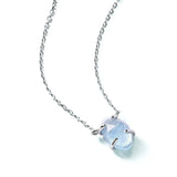 925 Silver Pendant Necklace Moonstone Aquamarine Gems Fine Jewelry
