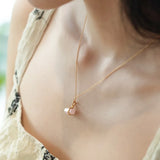 925 Silver Pink Crystal Pendant Necklace Rhombus Pillar Synthetic Rose Quartz