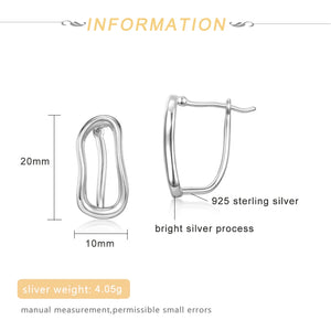 925 Silver Hoop Earrings Women's Jewelry