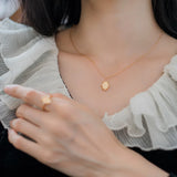 Geometric Pendant Necklace 925 Silver Chain Fine Jewelry