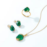 12*14MM Green Agate Pendant Necklace 925 Sterling Silver Vintage Fine Jewelry
