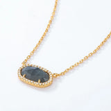 Labradorite 925 Sterling Silver Necklace Women Chain Vintage Fine Jewelry