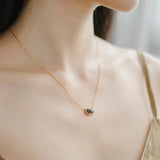 Labradorite 925 Sterling Silver Necklace Women Chain Vintage Fine Jewelry