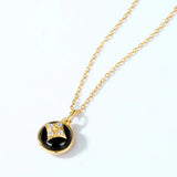 9mm Agate Pendant Necklace 925 Sterling Silver Women 5A Zircon CZ Plated Jewelry