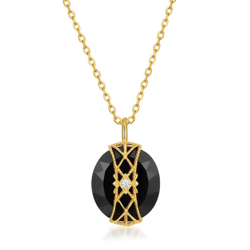 Natural Agate Pendant Necklace 925 Sterling Silver Women's Fine Jewelry
