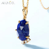 Vintage Lapis Lazuli 925 Silver Pendant Necklace For Women